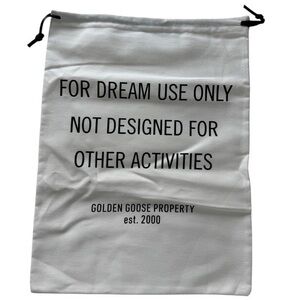Golden Goose White Fabric with Black Text